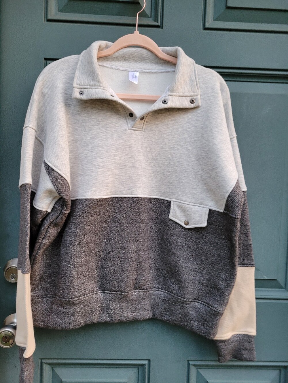 Ensuenos Men's Size M Colorblock Snap-Neck Pullover